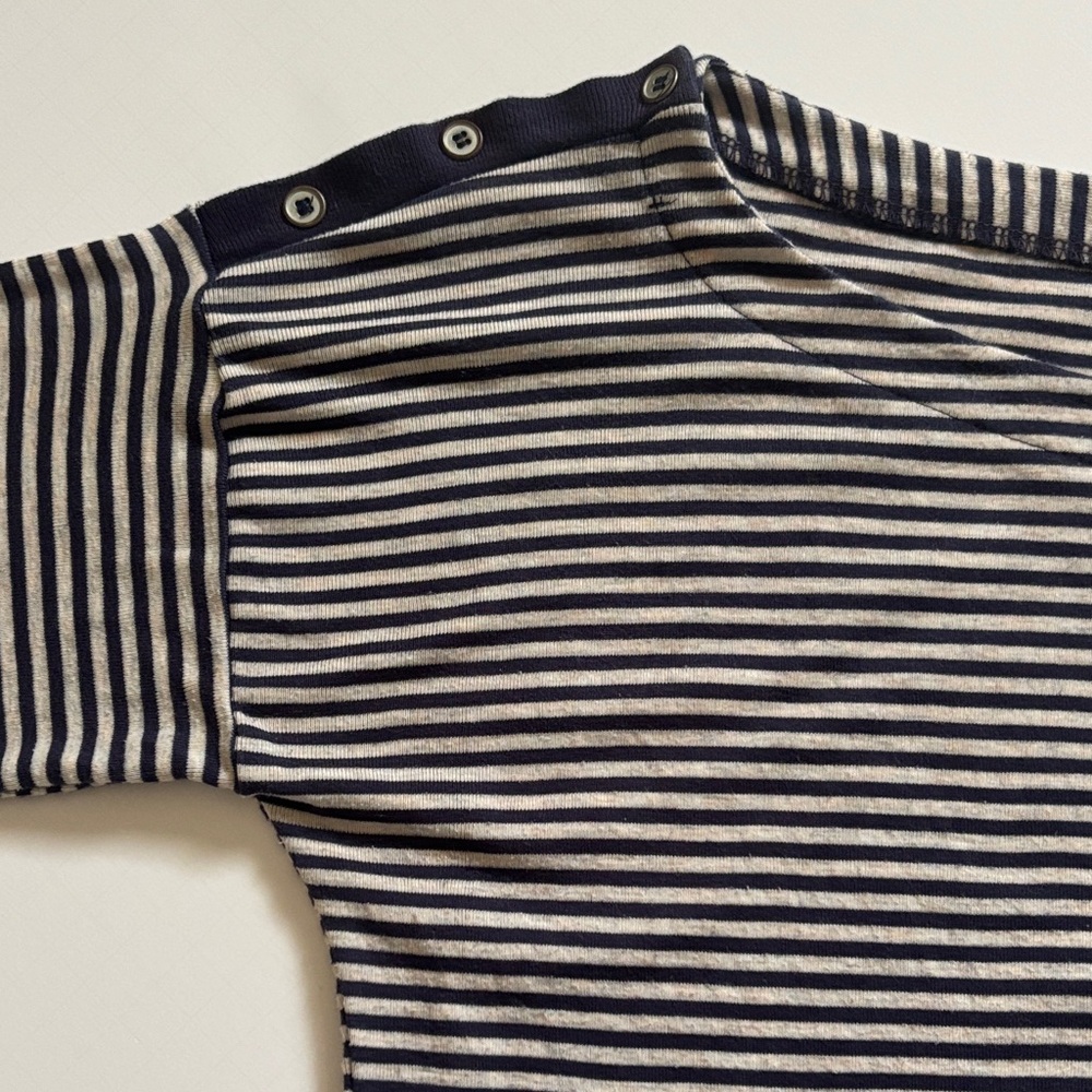 Splendid Boatneck and Drop Shoulder Navy Long Sleeve Top